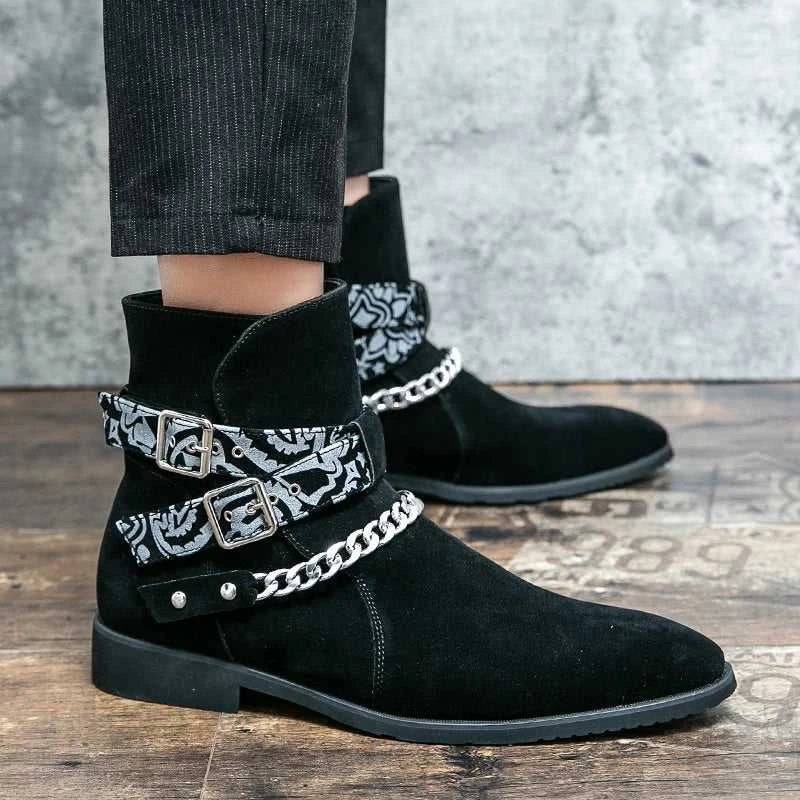 Black Men Short Boots Brown Flock Buckle Strap Round Toe Ankle Boots for Men Business Men Boots Zapatos Hombre The jack market .AU The jack market .AU Step Up Your Style: Trendy Shoes for Every Occasion! $ 106 14:100018786#brown;200000124:200000900