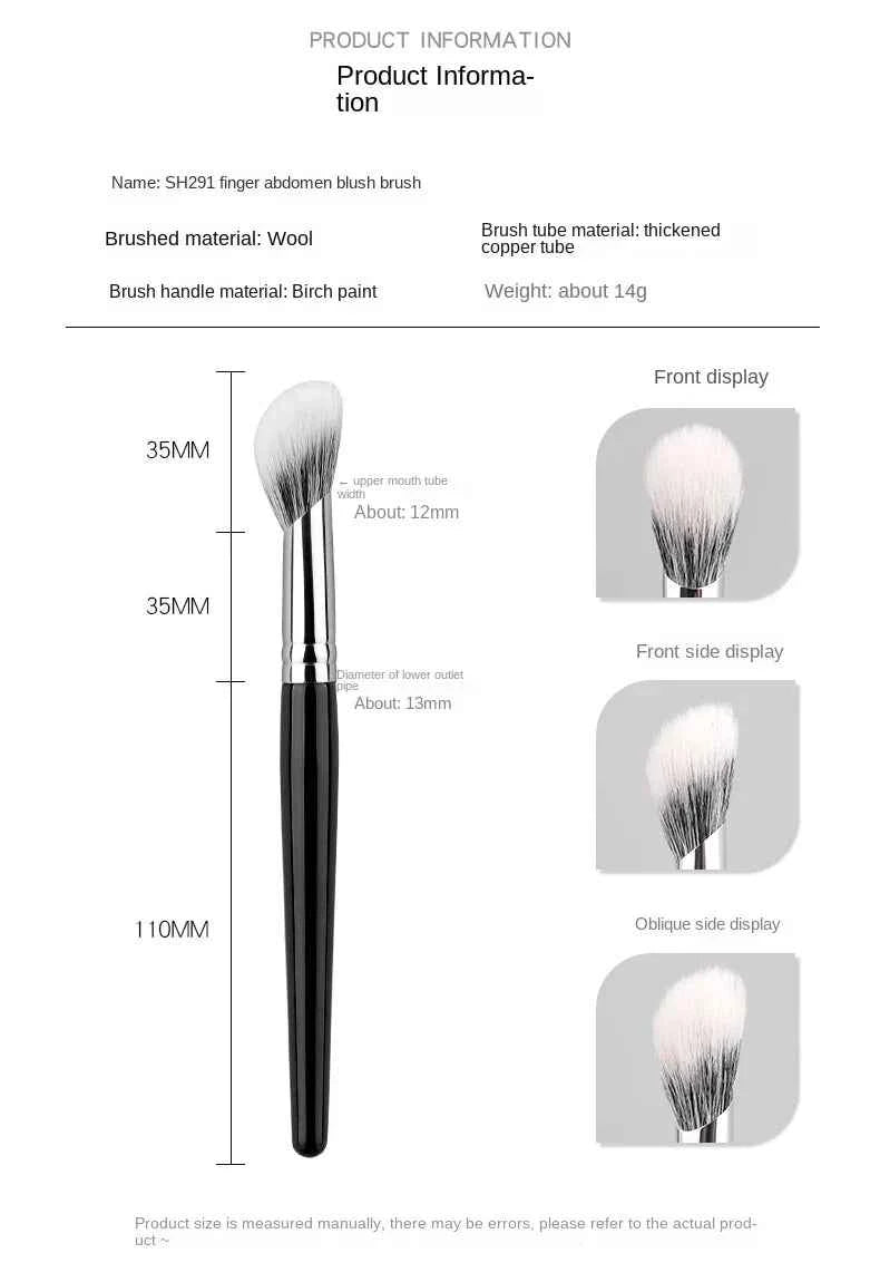 Goat Hair Blusher Brush Mimics Fingertip Aplication Stippling Powder Blusher Makeup Brushes Goat Hair Blush Make Up Tools
