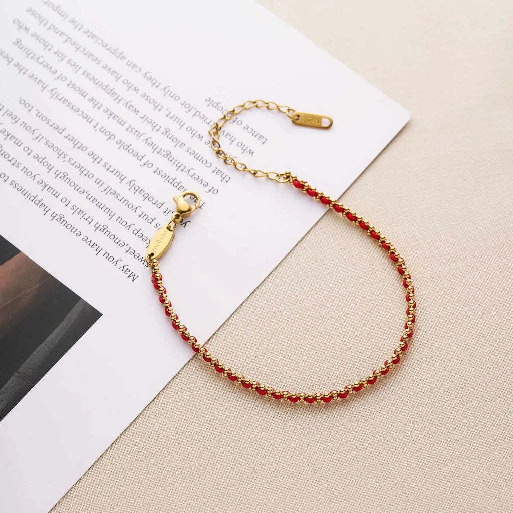 Personality Golden Titanium Steel Red Rope Woven Lucky Beads Bracelet for Woman Couple and Friends Ankle Bracelets Jewelry Gift The jack market .AU The jack market .AU Jewellery & Chains $ 52 200001034:5740#Red string bracelet