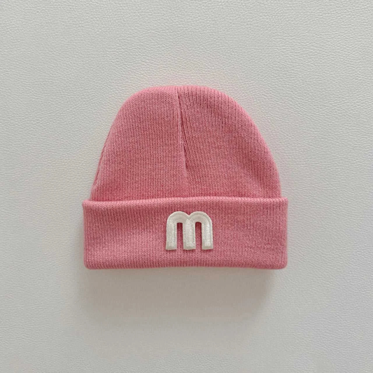 Autumn Winter Baby Knitted Hat Solid Color P Letter Infant Boy Girl Beanie Cap Casual Warm Toddler Crochet Bonnet Hat