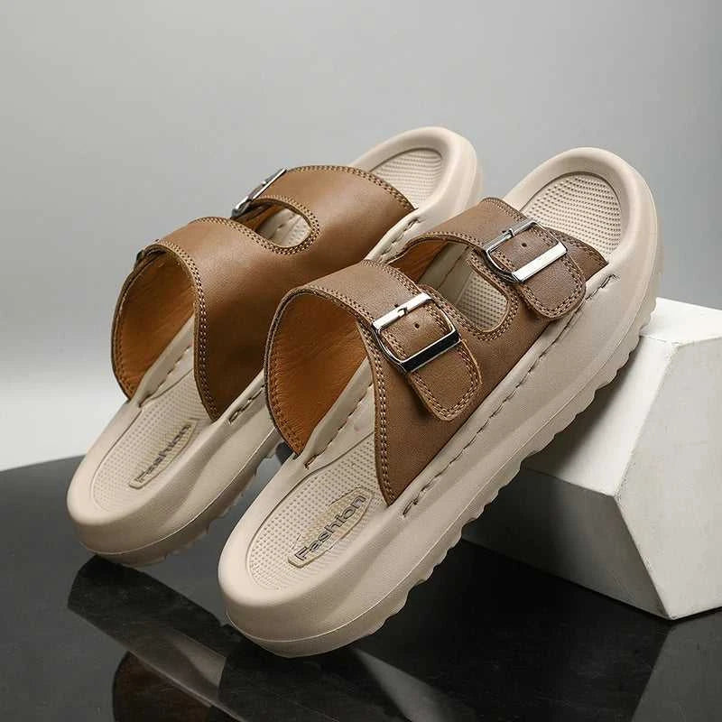 Italian Leather Double Buckle Cowhide Slippers for Men Hotel Beach Summer Shoes High Quality Slip on Light Flats Male Flip Flops The jack market .AU The jack market .AU Step Up Your Style: Trendy Shoes for Every Occasion! $ 90 14:193;200000124:100013888