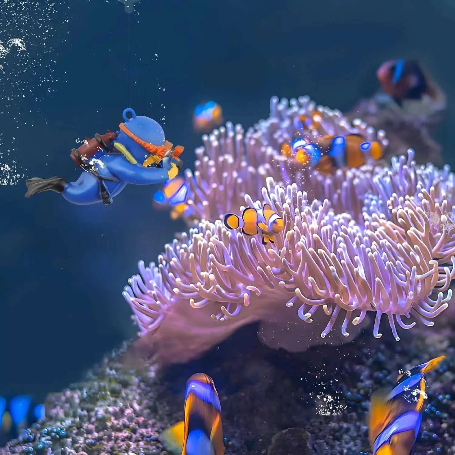 Fish Tank Decoration Creative Floating Diver Ornaments Set Blue Guy Figurines for Underwater Scenery Bottom Aquarium Decor The jack market .AU The jack market .AU Fishing Gear $ 21 14:496#J
