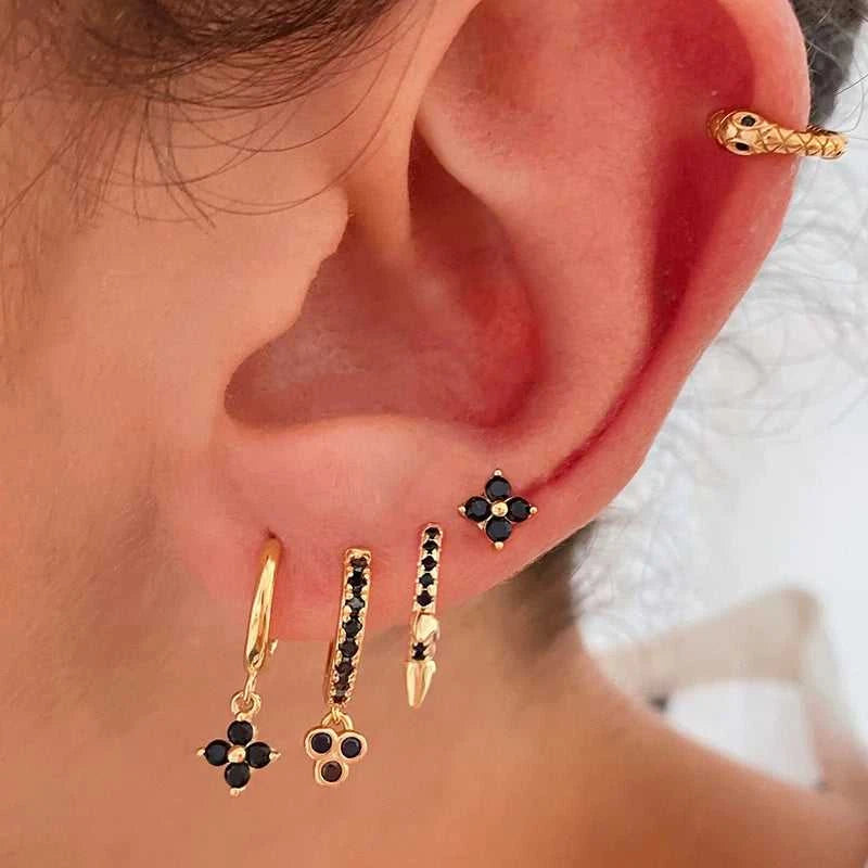 TIANDE Black Zircon Hoop Drop Earrings for Women Gold Plated Piercing Women's Dangle Earrings Set 2022 Fashion Jewelry Wholesale The jack market .AU The jack market .AU Jewellery & Chains $ 48 200001034:200025551#JQH0068-SS-5