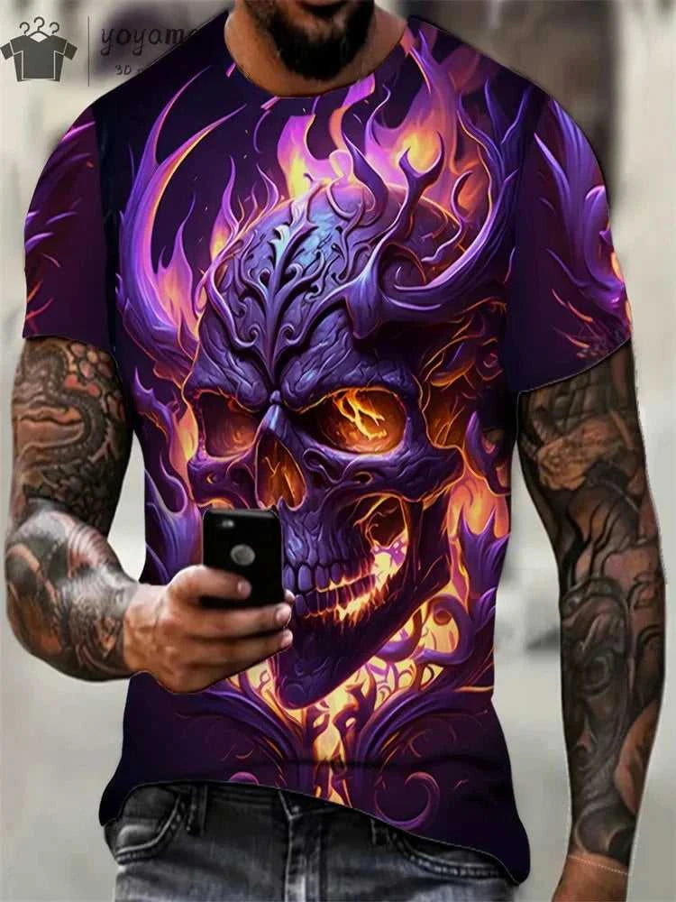 Men's Horror Skull Print T-Shirt 3D Print Vintage O-Neck Short Sleeve Fashion Oversized T-Shirts Men's Summer Street Clothing The jack market .AU The jack market .AU Men Fashion $ 25 14:771#P2TGL22WU;5:100014066