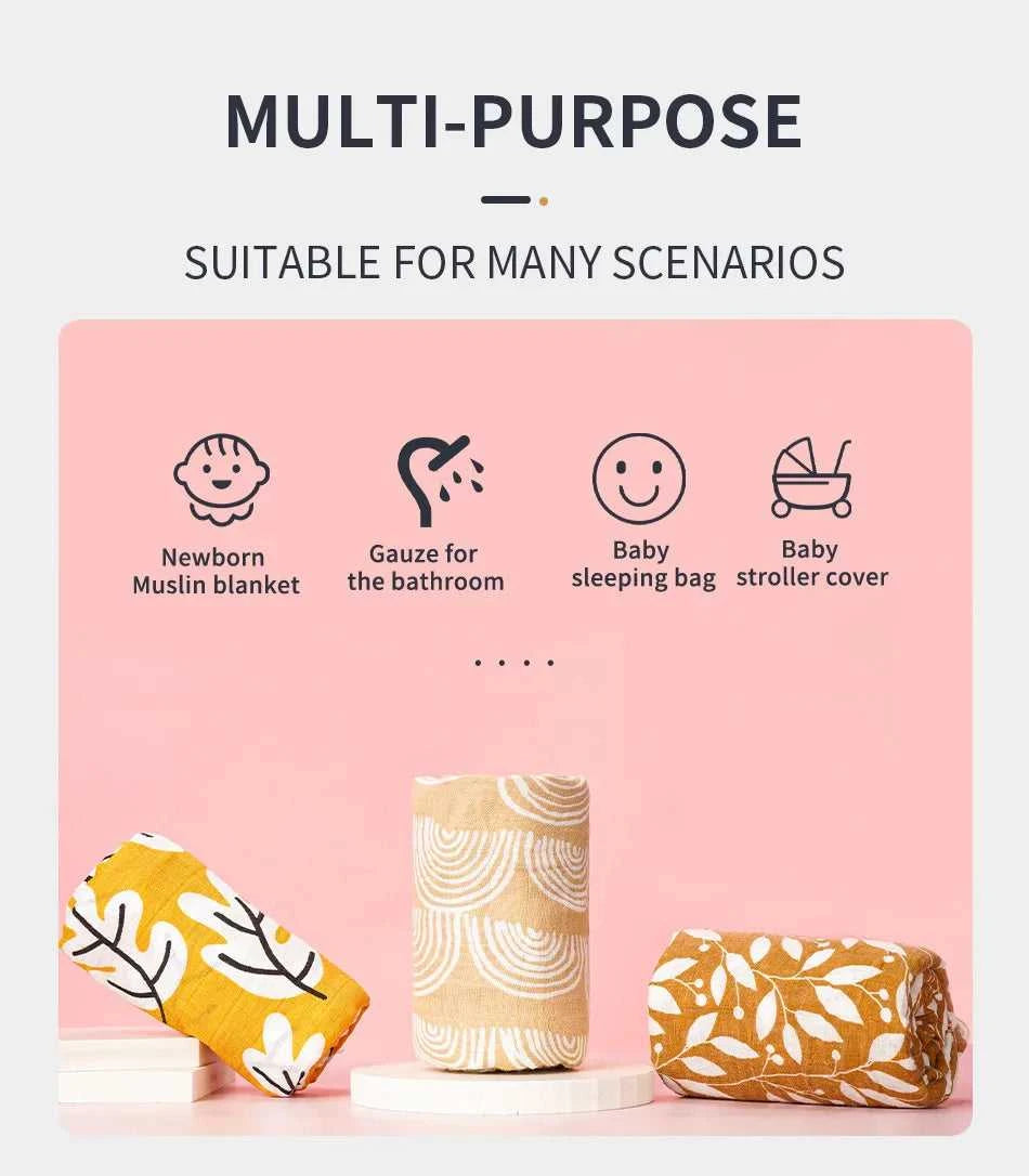 Baby 100% Cotton Muslin Swaddle Blanket Newborn Bath Towel Multi Designs Functions Baby Wrap Infant Quilt The jack market .AU The jack market .AU Mum & Kids: Essential Products for Every Family $ 28 14:1254#21;5:56964930#120x110cm