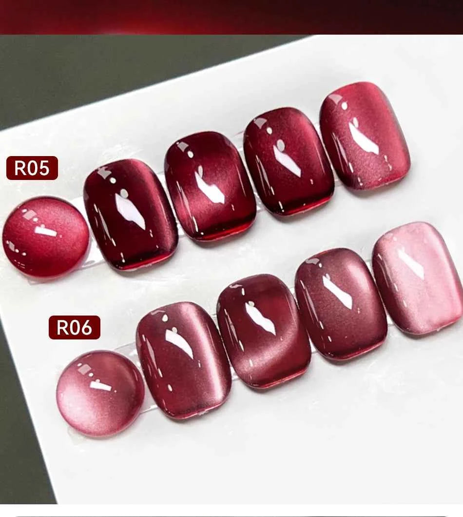 UR SUGAR 15ml  Autumn Winter Red Cat Magnetic Gel Nail Polish White Dopamine Nail Sparkling Glitter Soak Off UV LED for Manicure