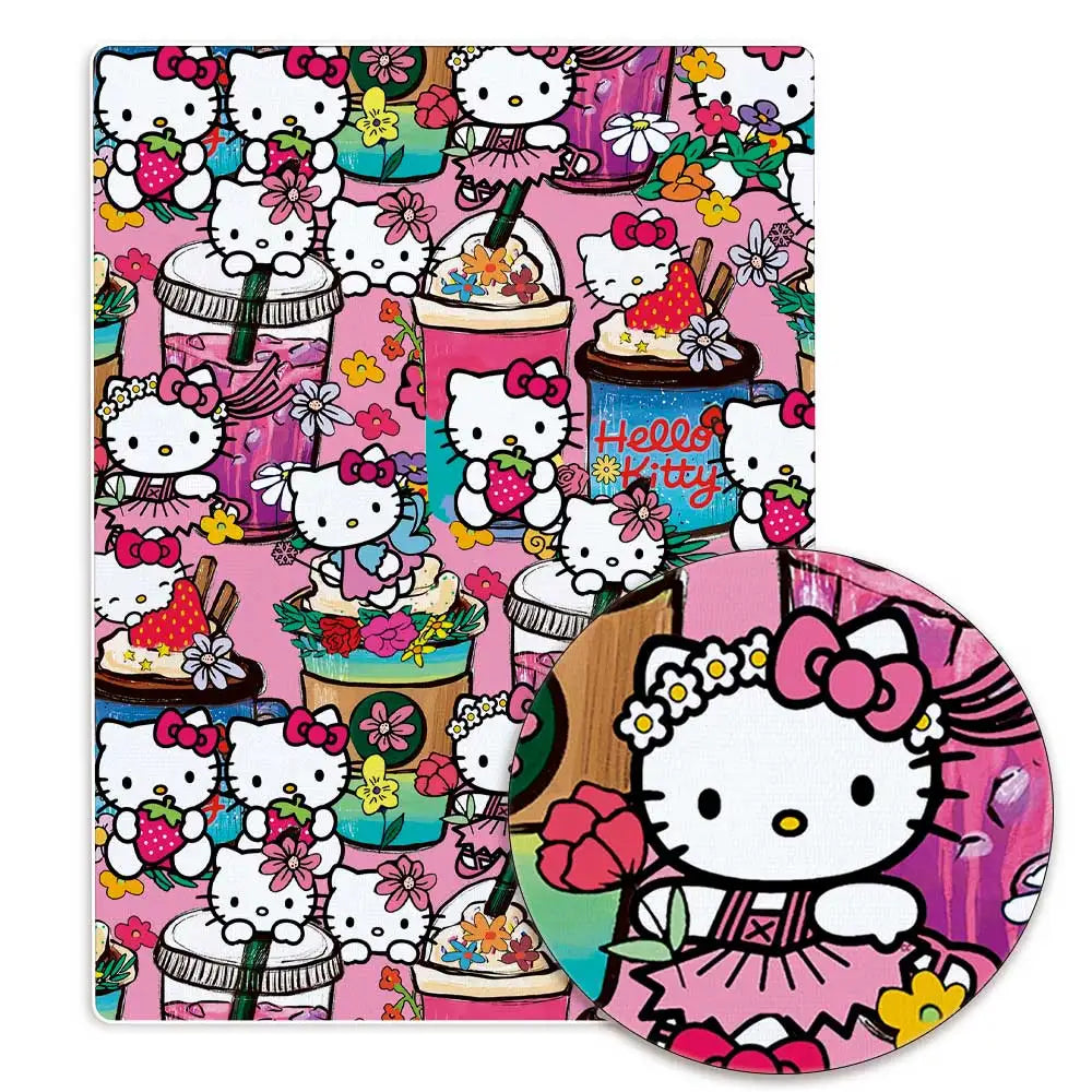 Hello Kitty 140x50CM Cartoon Polyester cotton fabric Patchwork Tissue Kid Home Textile Sewing Doll Dress Curtain cotton Fabric