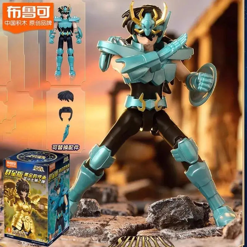 In Stock Blokees Saint Seiya Blind Box Stars 2 Sagittarius Libra Aquarius Assembly Model Animation Peripheral Gift