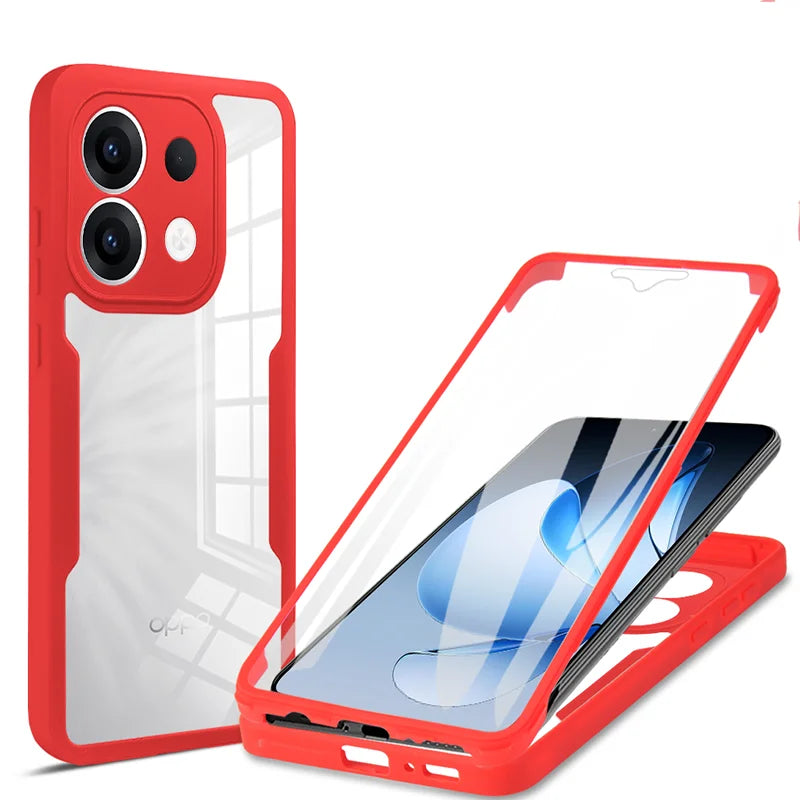 OPPO 360 Full Body Heavy Duty Case - Double-Sided Transparent Soft Cover for Reno 4Z, 5 Lite, 5Z, 7 & 5G