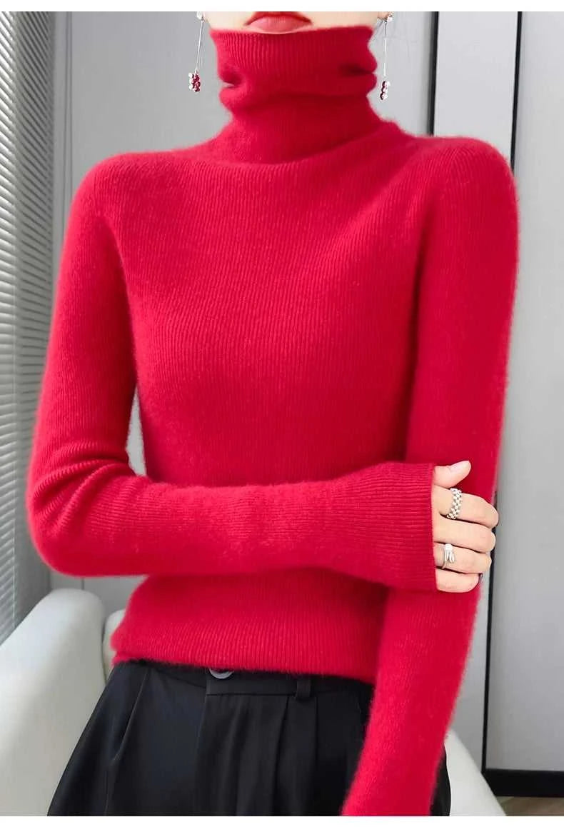 100% Merino Wool Long-sleeved Turtleneck Pullover Women's Autumn Winter Slim Sweater Basic Women's Clothes Cashmere Sweater The jack market .AU The jack market .AU Woman Fashion $ 75 14:1052#black;200007763:201336100;5:4182