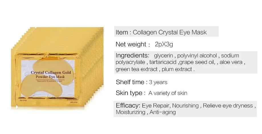 Gold Collagen Eye Masks - Revitalize, Hydrate & Erase Dark Circles & Puffiness