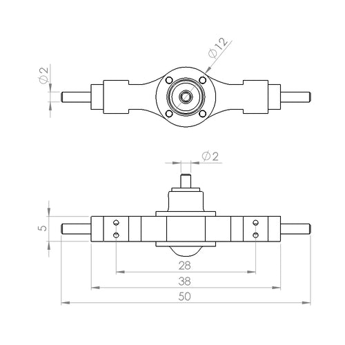 1/32 RC Car Front Middle Rear Bridge DIY Part Metal Gear