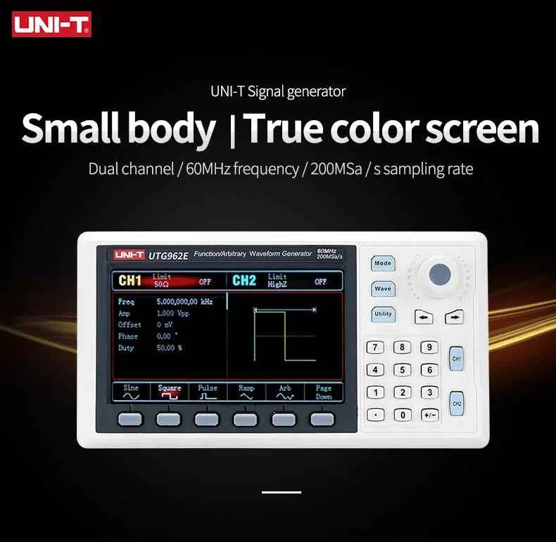 UNI-T Portable Dual Channel Signal Generator - 30MHz/60MHz Arbitrary Waveform Creator
