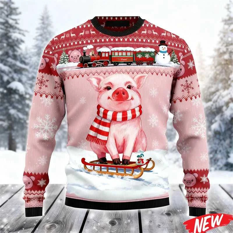 2026 Ugly Christmas Sweater For Men Cute Animal Pig Pattern Oversized Sweatshirt Family New Year Holiday Round Neck Hoodie The jack market .AU The jack market .AU Men Fashion $ 40 14:365458#Swea-ZXA68967;5:100014065