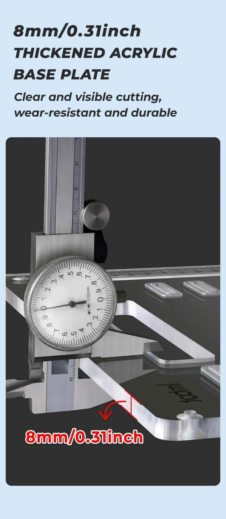 Acrylic Cutting Base Plate - 8mm Thickened & Versatile Tool for Precision Trimming