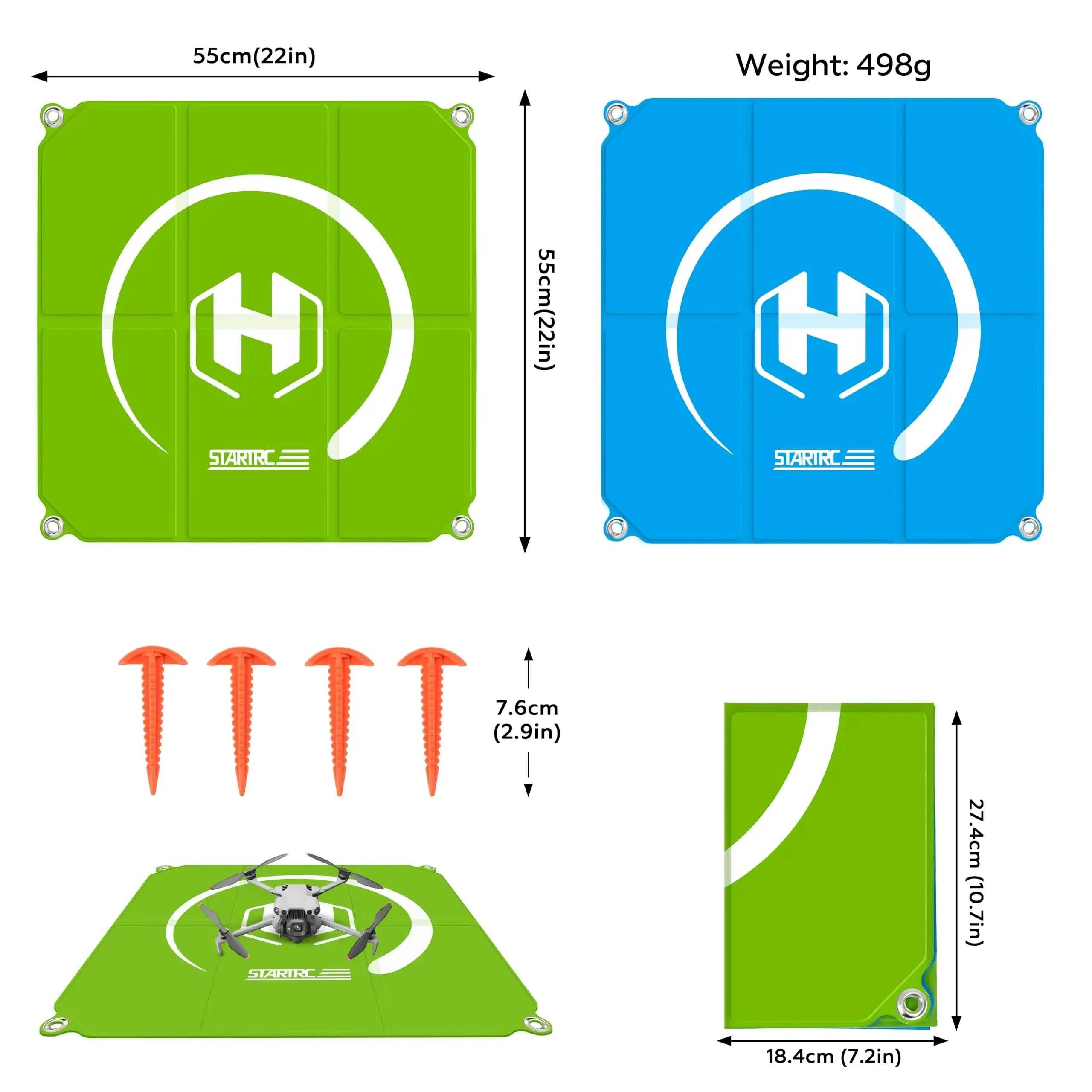 Drone Landing Pad,Fast-Foldable Double Sided Waterproof Drone Launch Pad Weighted for DJI NEO 2/Mini 5 Pro/Mini 3/Mini 4K/Avata The jack market .AU The jack market .AU Drones $ 74 14:175#Sky blue-green