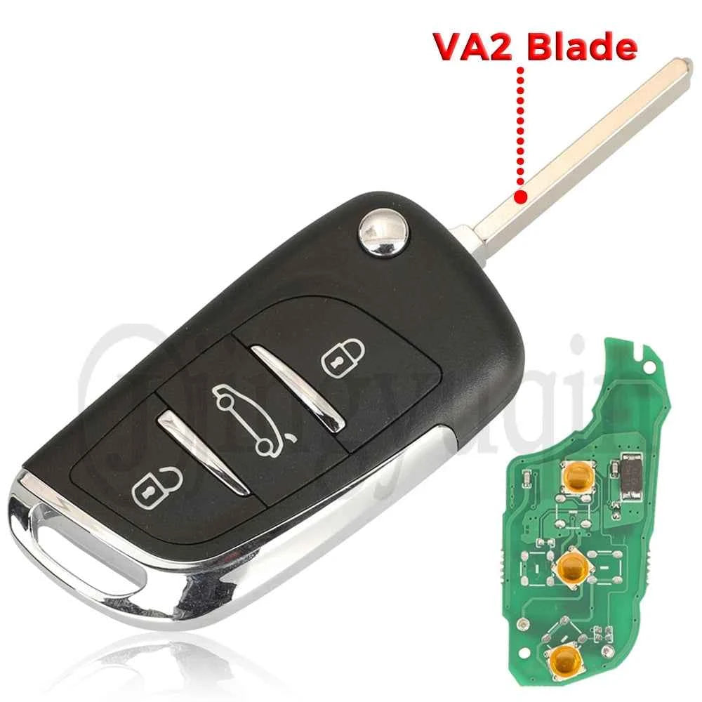 jingyuqin 3 Buttons For Citroen Ds4 2012 C3 2017 C4 201- Fit Peugeot 508 Filp Remote Car Key 433MHz ID46 Chip Fob HU83 VA2 Blade