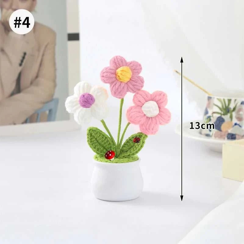 Sunflower Crochet Flower Artificial Hand Woven Flowers Finished Girasol Crochet Plants Wedding Guest Gifts Desktop Decoration The jack market .AU The jack market .AU $ 23 14:200013901#S27