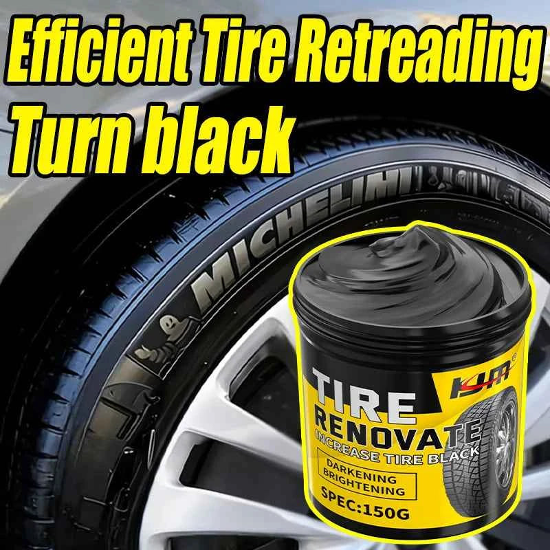 KJM 150G Tire Renovate Wax Black Shine Darkening Brightening Polish Long Lasting Protection Car Wheel Rubber Care Detailing