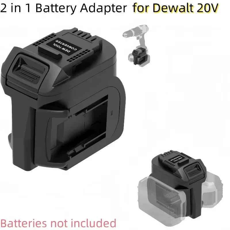 Portable Dual Battery 2-in-1 Battery Adapter Converter for Dewalt 18V 20V Li-ion Batteries for Dewalt 20V Cordless Power Tools