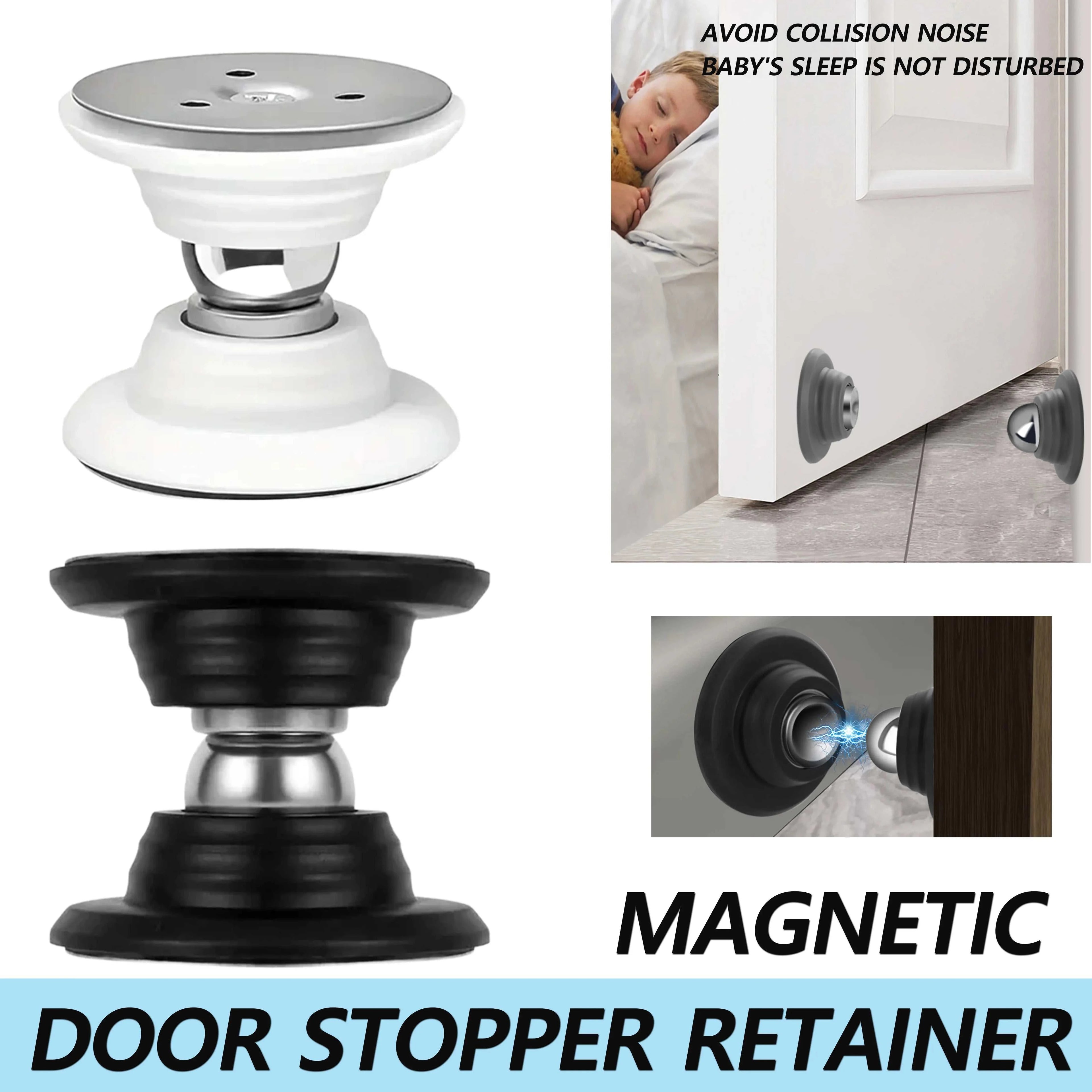 Magnetic Door Stopper Holder Free-punch Kitchen Door Stop Silicone Anti Collision Windproof Household Accessories Retainer The jack market .AU The jack market .AU Home $ 50 14:10#white
