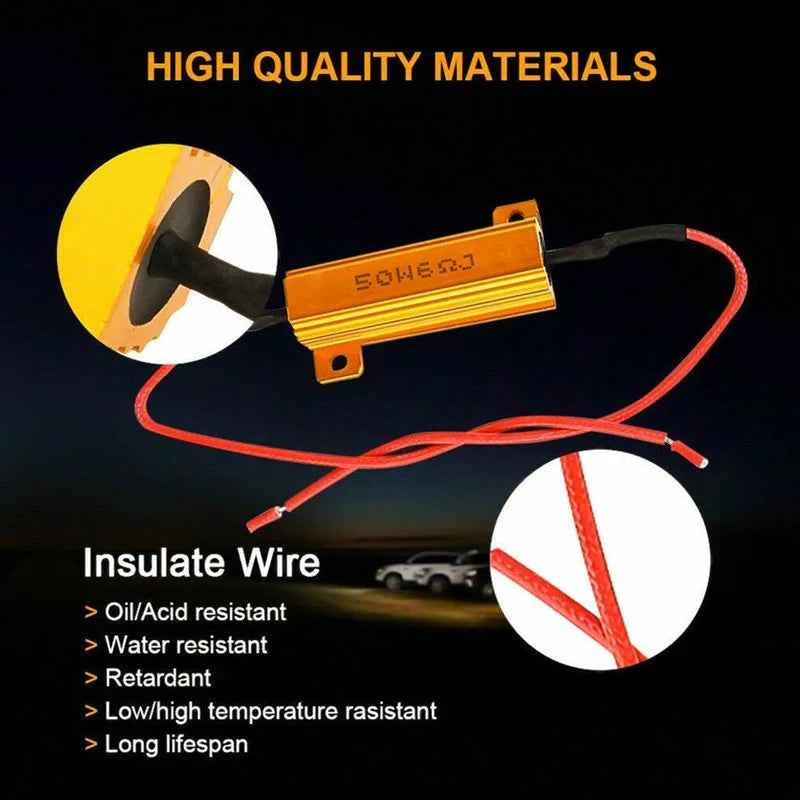 4pcs LED Indicator Ballast Load Resistor Flash Rate Relay Turn Signal Bulbs 50W 6 ohm Load Resistor
