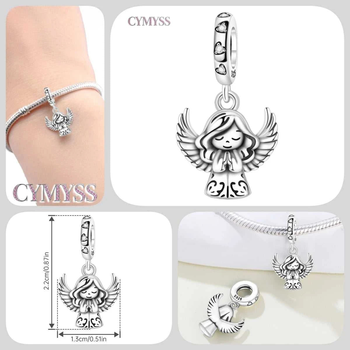 S925 Sterling Silver Charm Bead Angel Prayer Travel Memorial Pendant Fine Birthday Gift Fit Bangle Bracelet Necklace DIY Jewelry The jack market .AU The jack market .AU Jewellery & Chains $ 49 14:200004890#OTC1204