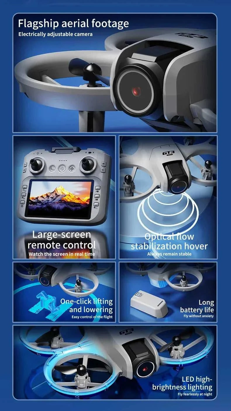 Lenovo GT3 Drone 4.3" Screen Large Screen Aerial Photography, Optical Flow Positioning Brushless Intelligent Obstacle Avoidance. The jack market .AU The jack market .AU Drones $ 113 14:29#GT3-Gery-4K