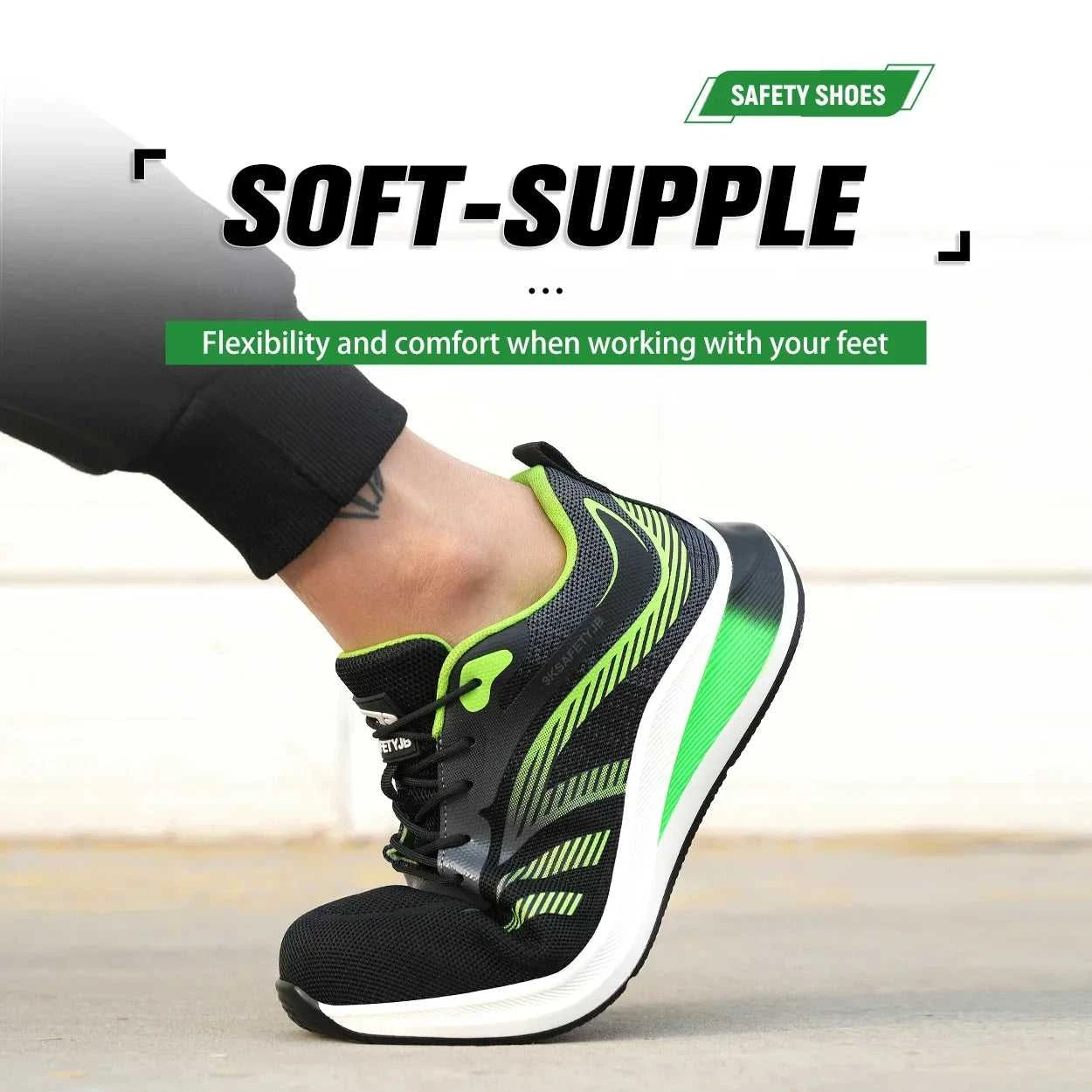 New 2024 Fashion Men Safety Shoes Steel Toe Sneakers Lightweight Anti-smash Anti-puncture Man Breathable Work Safety Boots The jack market .AU The jack market .AU Step Up Your Style: Trendy Shoes for Every Occasion! $ 98 14:175#Green;200000124:200000338