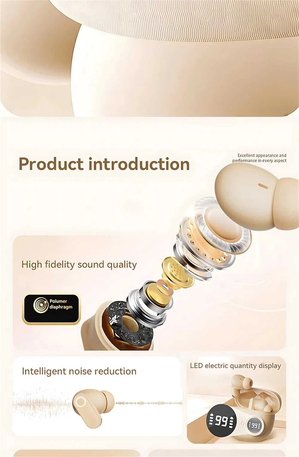Bluetooth 5.4 Headphones True Wireless In-ear Long Noise Reduction TWS Sports High Sound Quality Digital Display Screen Earplugs The jack market .AU The jack market .AU Accessories Electronics $ 54 14:29#White