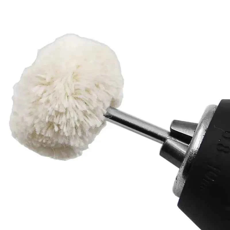 Wool Buffing Wheel Set – 10/20/30pcs 3mm Shank for Smooth Polishing on Stone, Metal & Nonmetal Surfaces