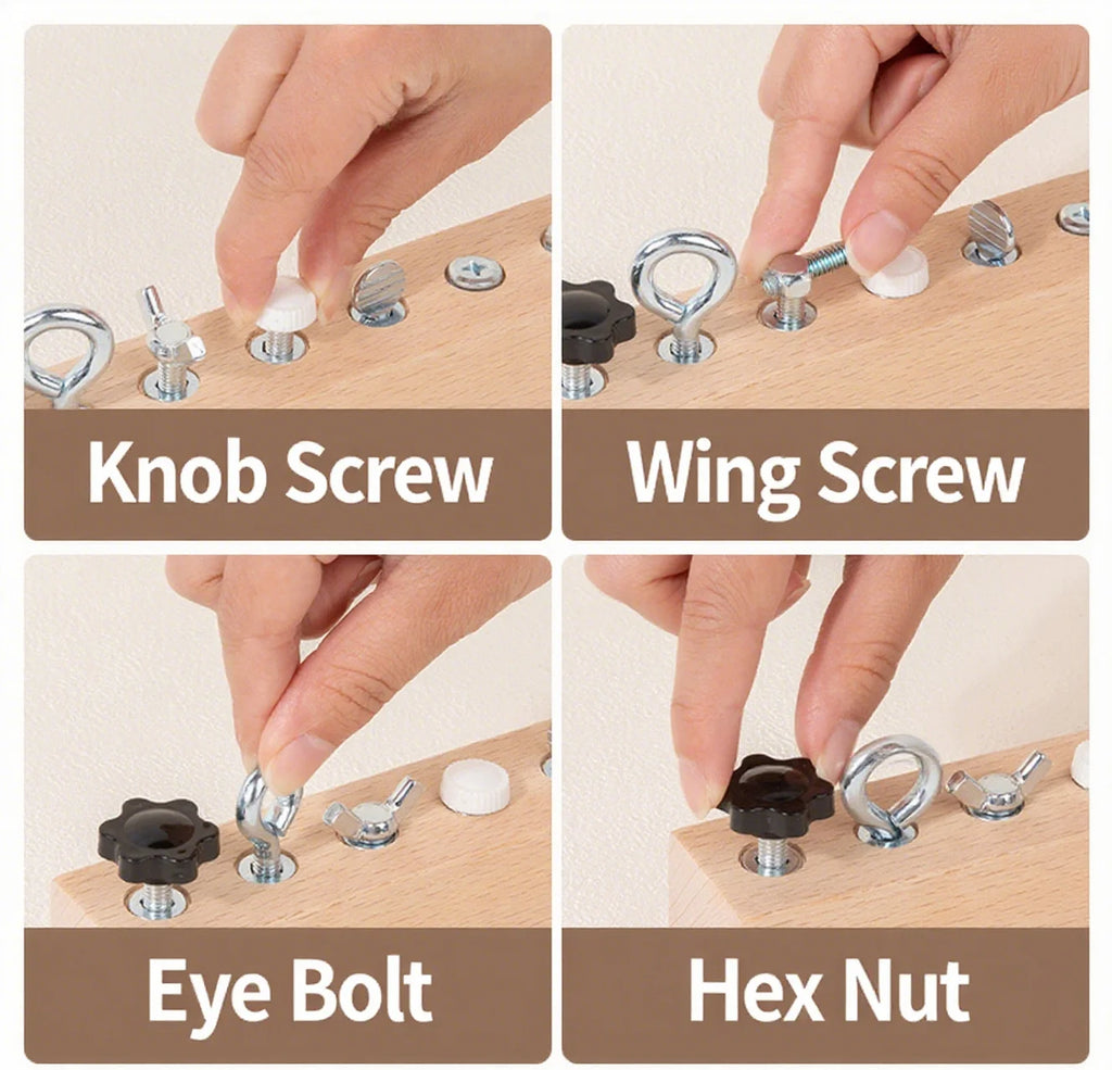 Kids Wooden Screw Nut Disassembly Toy - Early Education Montessori Fine Motor Skills Trainingimprove Patience And Concentration