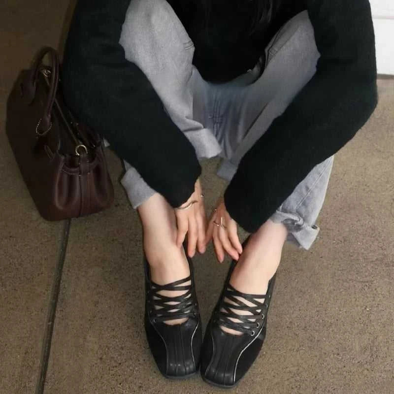 Women's ballet flats Fashion Korean ballet style lace-up retro casual shoes Comfortable lightweight ballet sneakers The jack market .AU The jack market .AU Step Up Your Style: Trendy Shoes for Every Occasion! $ 110 14:173#silver;200000124:200000364