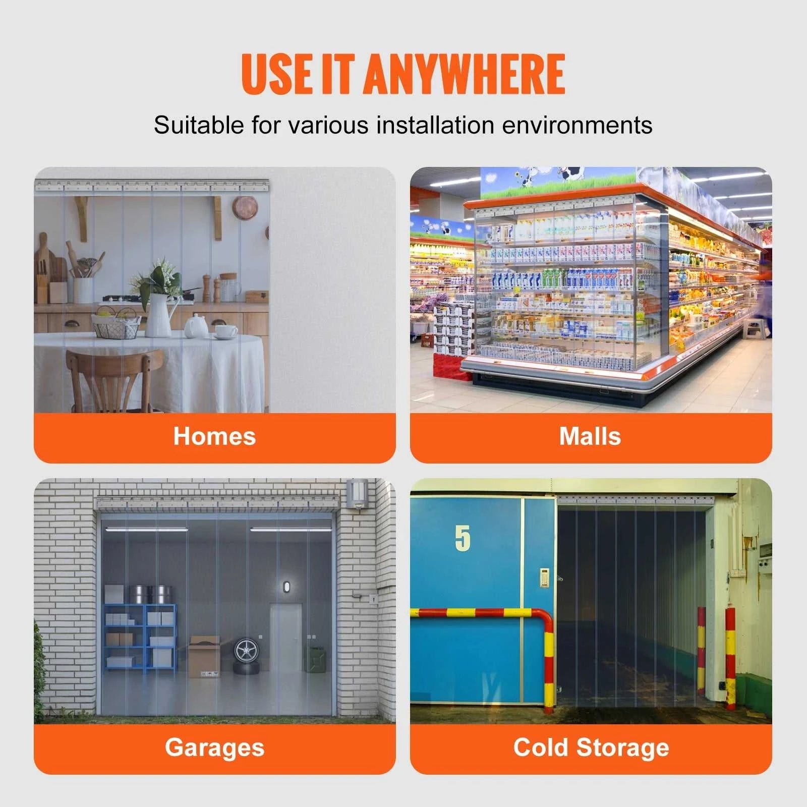 SucceBuy 2mm Thickness Door Strip Curtain PVC Transparent Windproof Curtain Strip Screen for Walk in Freezers Coolers Warehouse The jack market .AU The jack market .AU Home $ 2119 14:202010806#96 x 48in;200007763:201336105