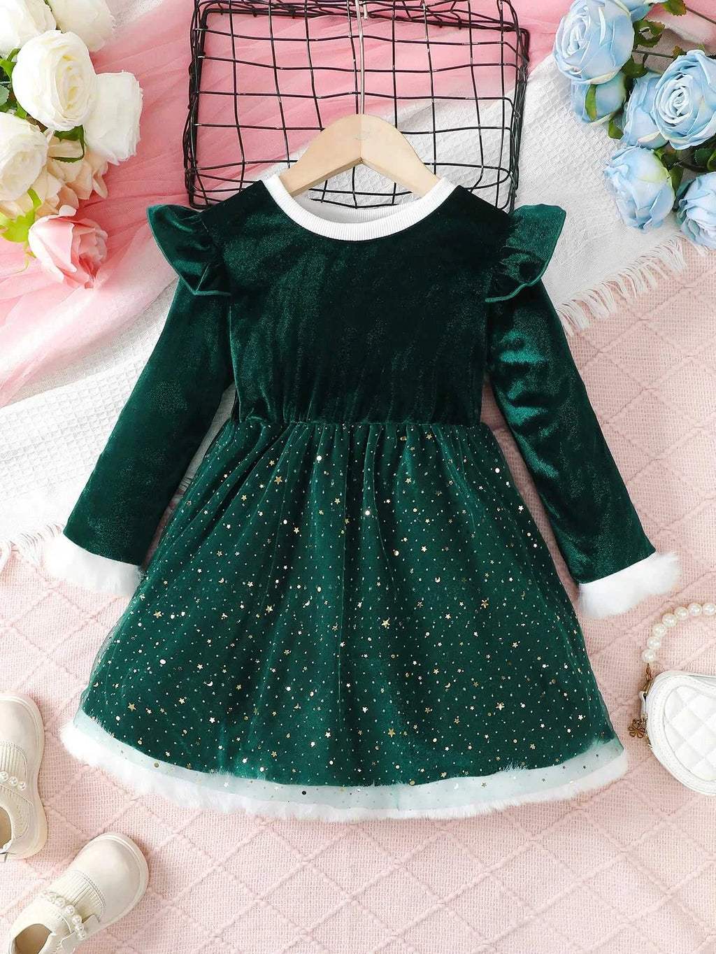 Christmas Dress for Kids Girls 4-7 Years Star Print Long Sleeves Dresses New Year Party Clothing Winter Daily Casual Wear 4Color The jack market .AU The jack market .AU Mum & Kids: Essential Products for Every Family $ 31 14:1254#SHM332-1;200000463:200004187#4Y