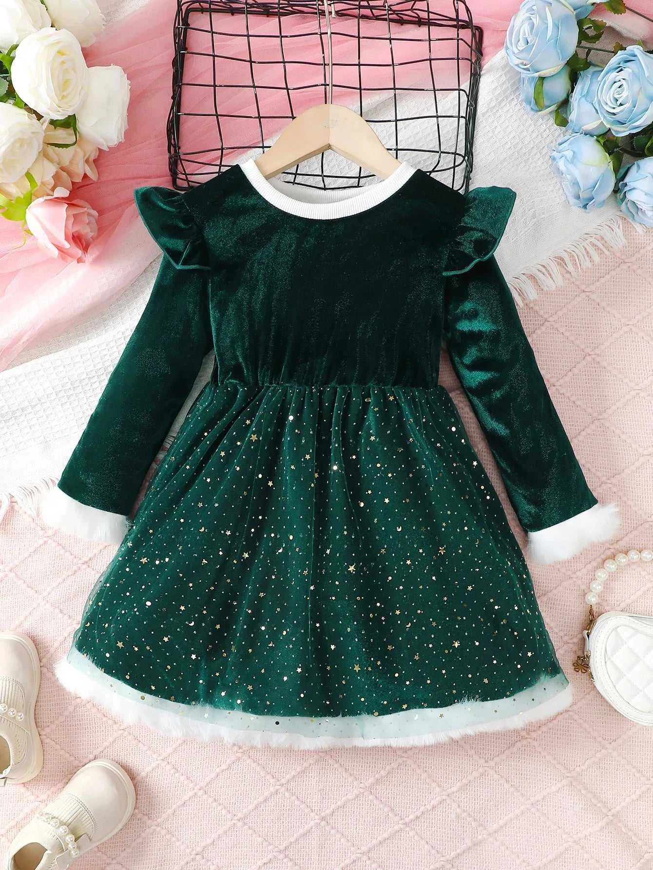 Christmas Dress for Kids Girls 4-7 Years Star Print Long Sleeves Dresses New Year Party Clothing Winter Daily Casual Wear 4Color The jack market .AU The jack market .AU Mum & Kids: Essential Products for Every Family $ 31 14:1254#SHM332-1;200000463:200004187#4Y