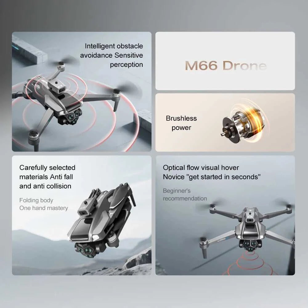 2025 New M66 Drone HD Folding Remote Control With Camera And Screen 5G FPV Camera Quadcopter Brushless Motor RC Quadcopter The jack market .AU The jack market .AU Drones $ 125 14:691#M66-Grey