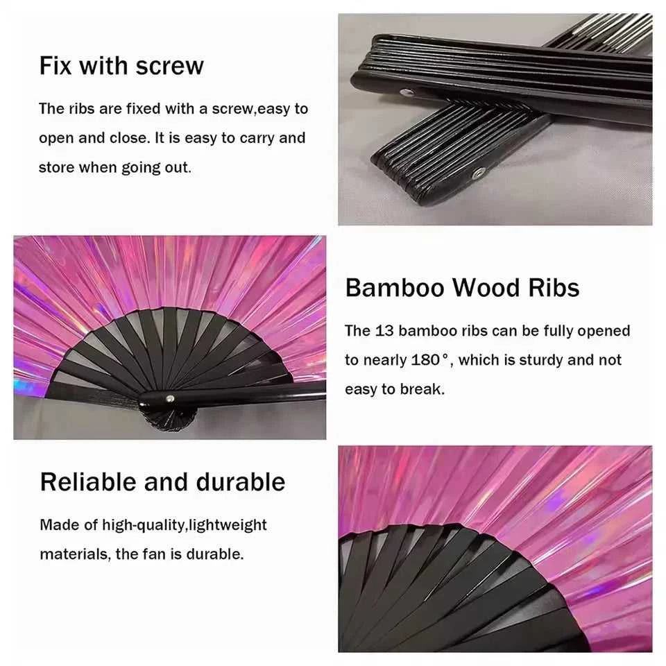 Raves Hand Fan Foldable Craft Holding Lasers Colors Hand Fan Festival Handheld Folding Fan For Dance Decoration Holiday Party The jack market .AU The jack market .AU Home $ 29 14:200000195#silver;200467261:203031825#64x33cm