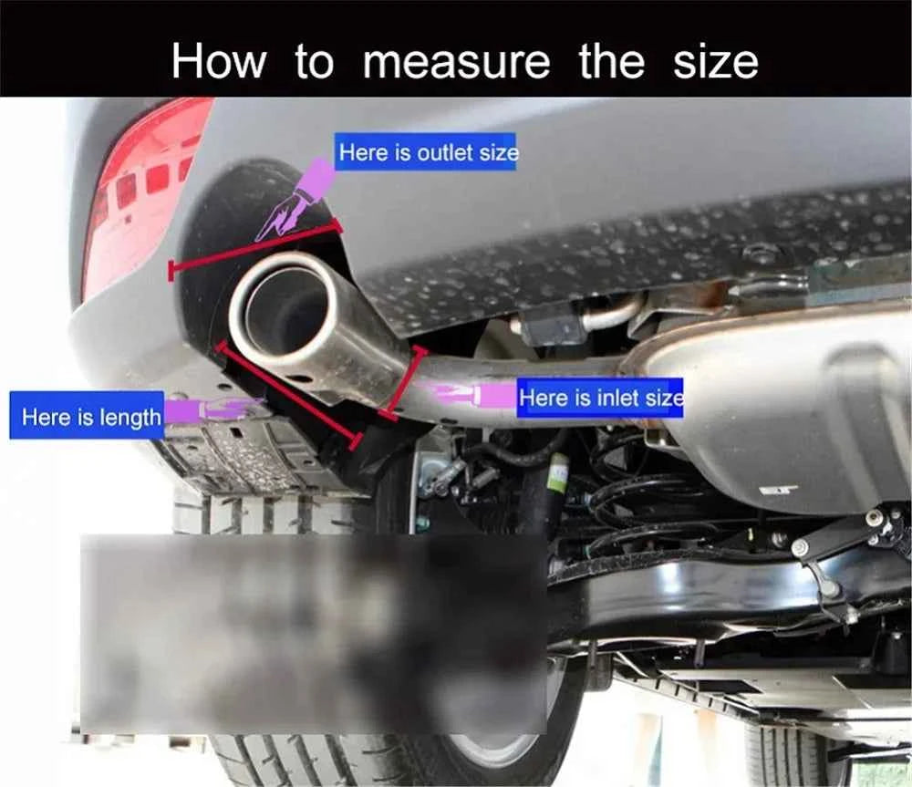 1Pcs Universal Car Single Exhaust Tip Pipe Glossy Twill Carbon Fiber Silver Muffler Exhaust Nozzle For AK Logo Refit Tailpipe