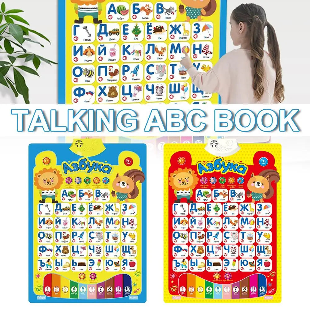 Russian Electronic Interactive Alphabet Wall Chart Talking ABC 123s Music Learning Poster Educational Preschool Alphabet Chart