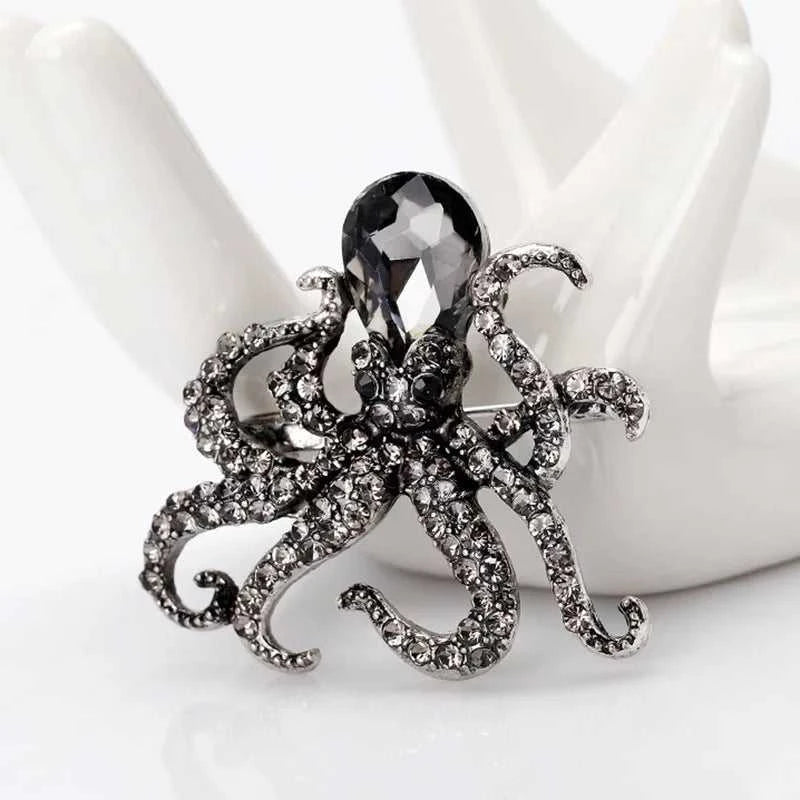 Octopus Enamel Pin Blue Rhinestones Octopus Brooches Pins For Women Men Cute Sea Animal Crystal Jewelry Accesseries Gift The jack market .AU The jack market .AU Jewellery & Chains $ 47 200001033:361181#Pin 1