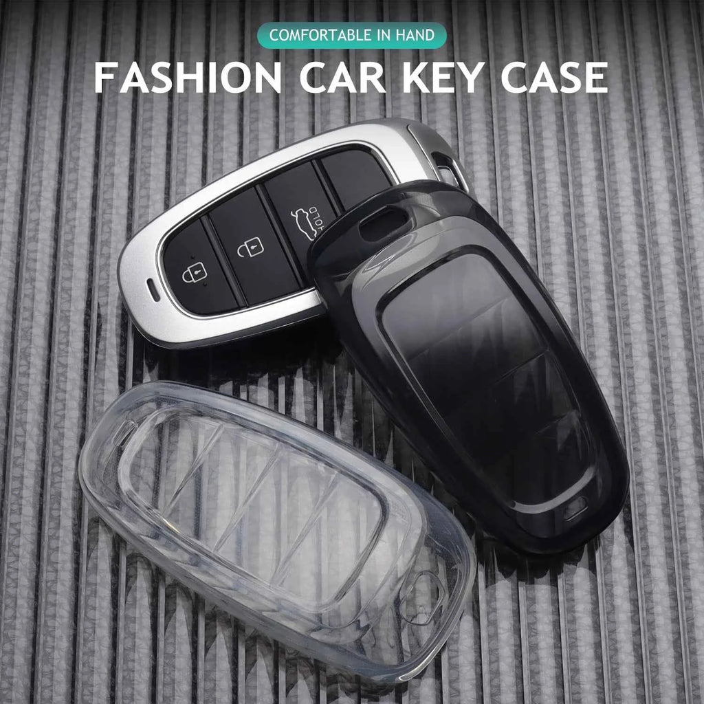 Tpu Car Key Case for Hyundai Tucson Sonata Solaris Hybrid Nexo NX4 Santafe DN8 Key Cover Holder Protector Shell Car Accessories