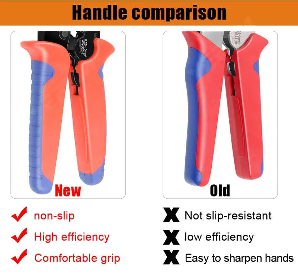HSC8 Crimping Pliers - Versatile Wire Crimper for Ferrule Sleeves & Tubular Terminals