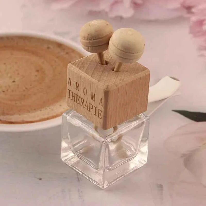10pcs 10ml Empty Glass Essential Oil Diffuser Bottle with Lid for Car Air Freshener Vent Clip Portable Perfume Fragrance Bottle