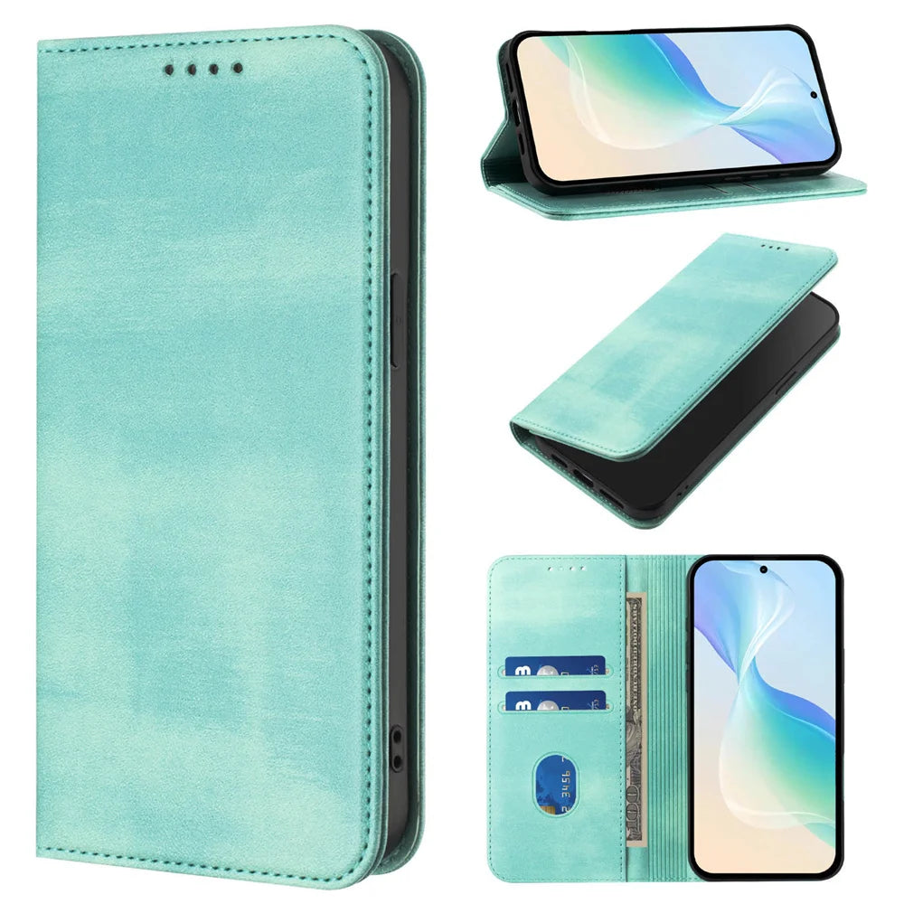 Luxury Leather Wallet Flip Case for Xiaomi Redmi 15/15C & Poco C85 - Magnetic Back Cover