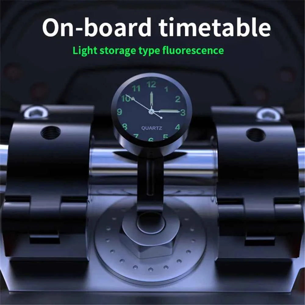Universal Motorbike Bike Waterproof Handlebar Clock With Night Vision Light 22-25mm Motorcycle Handlebar Mount Clock Watch