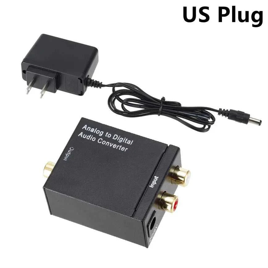 Analog to Digital Audio Converter L/R RCA to Digital Toslink Coaxial Audio Adapter For PS4 HDTV DVD Amplifier Soundbar Speaker The jack market .AU The jack market .AU Accessories Electronics $ 60 14:193#US Plug