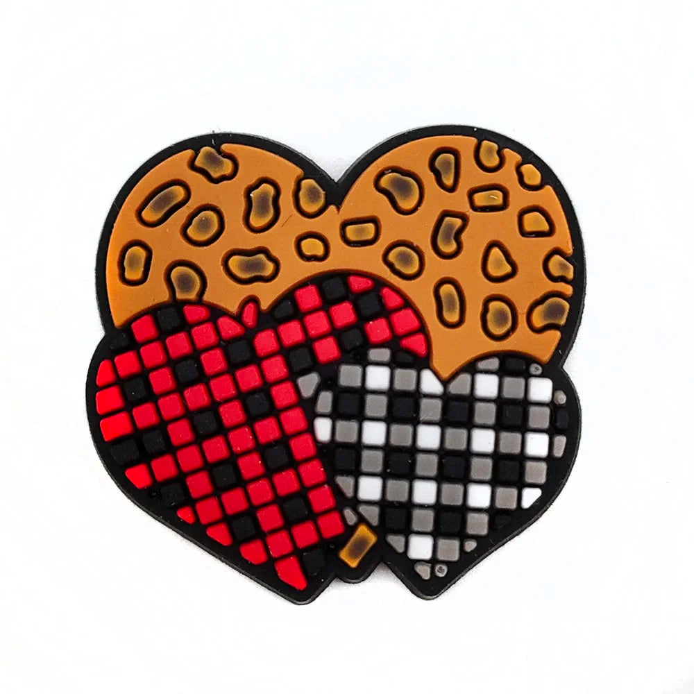 New Arrivals Heart Shoe Charms for Accessories Pin DIY Shoe Wristband Decoration Kids Women Party Gifts