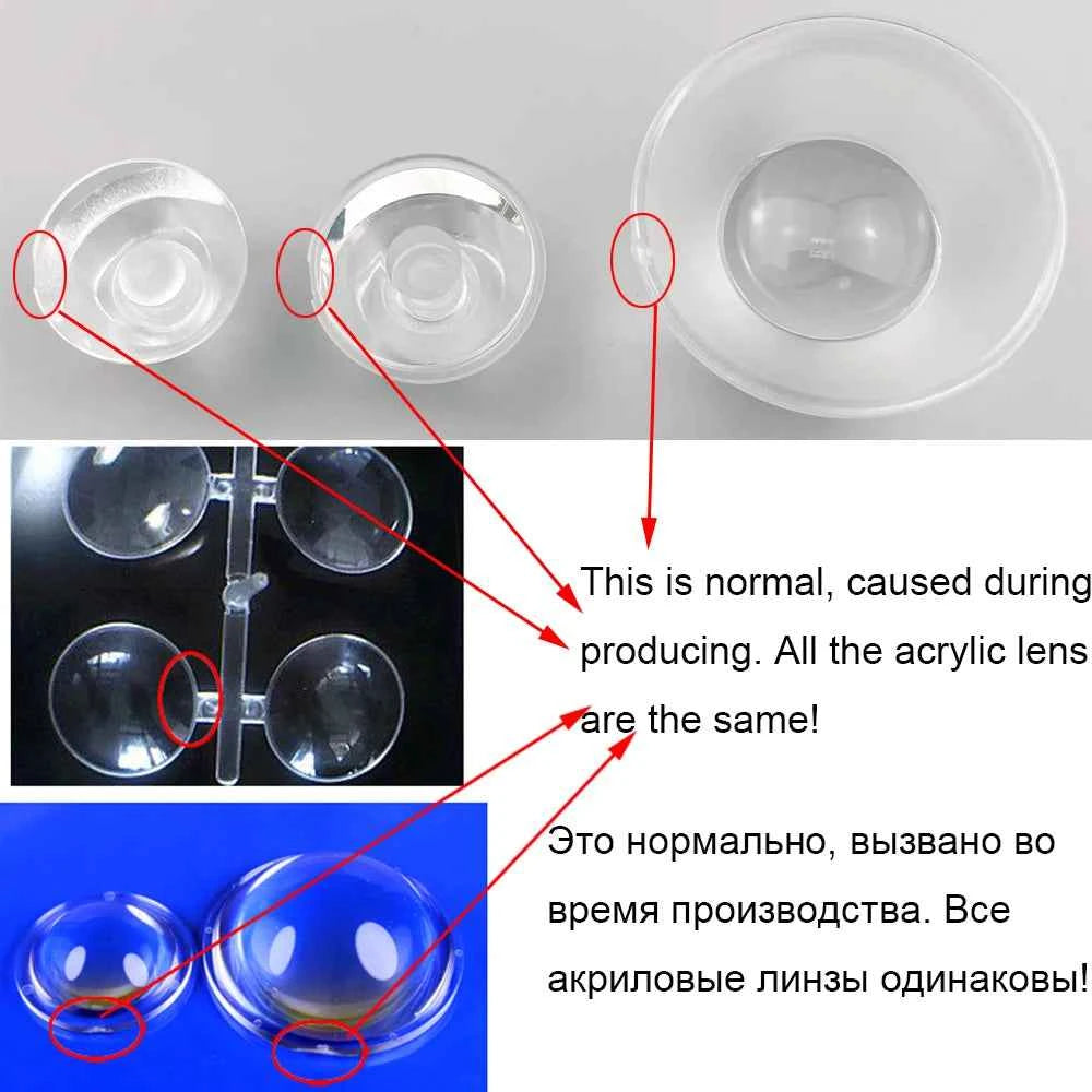 18mm 20mm 21mm 23mm 24mm 29mm 38mm Concave PMMA Lens COB LED Flashlight Lamp Wall Washer Concave Convex Diverging Lens