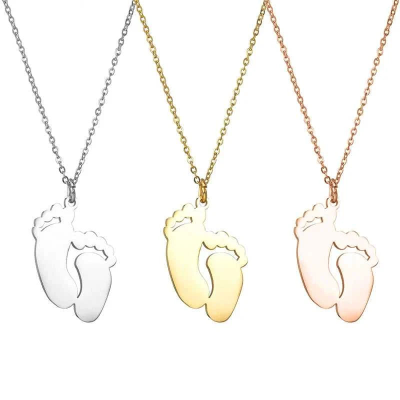 Personalized Engraved Name Necklace For Baby Custom Stainless Steel Foot Pendant Necklace New Born Gift The jack market .AU The jack market .AU Jewellery & Chains $ 51 200000783:200013902#Engrave;200001034:361181